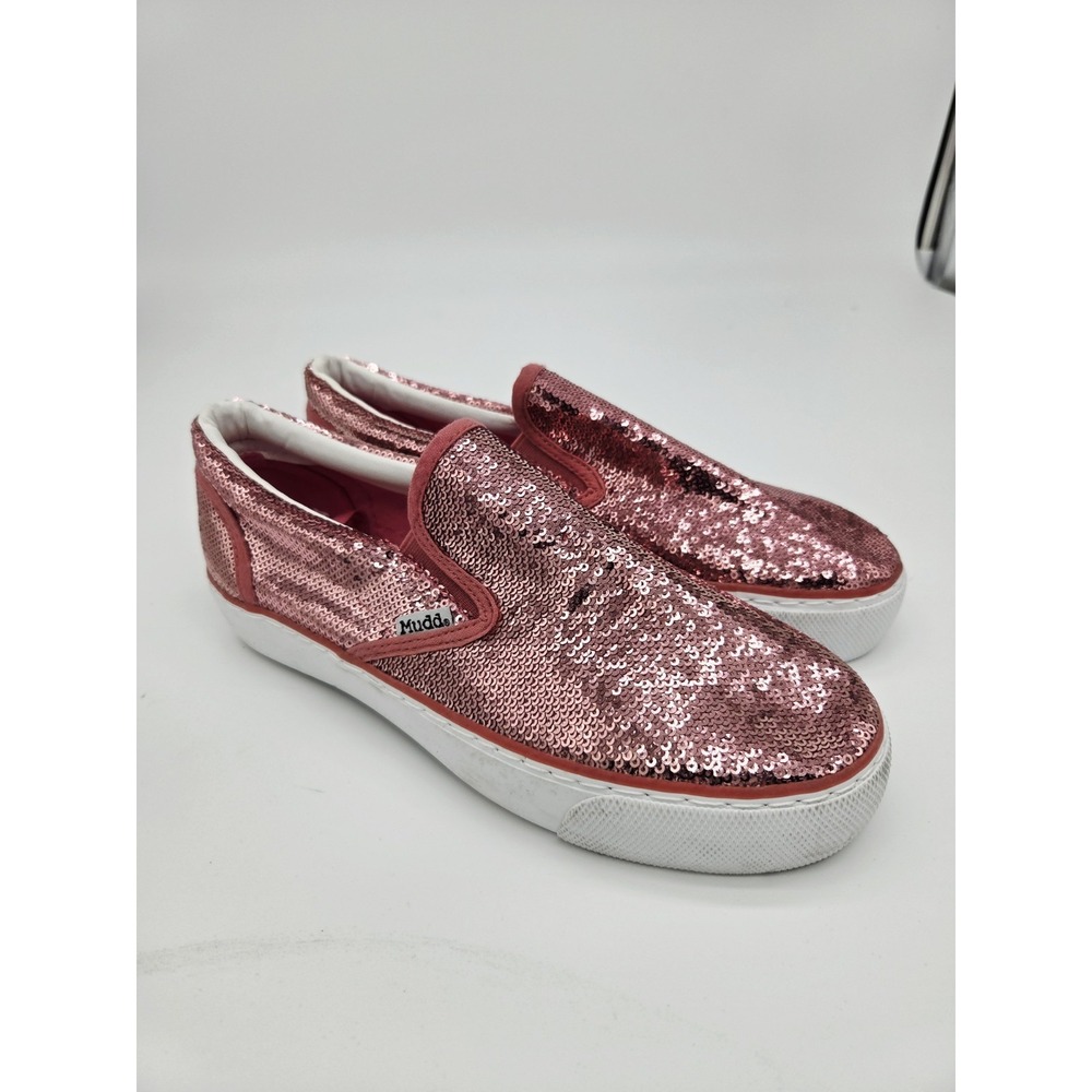Mudd Poppy PINK Sequin slip-on Sneakers White platform sole Womens 9 NEW‎ Shoes